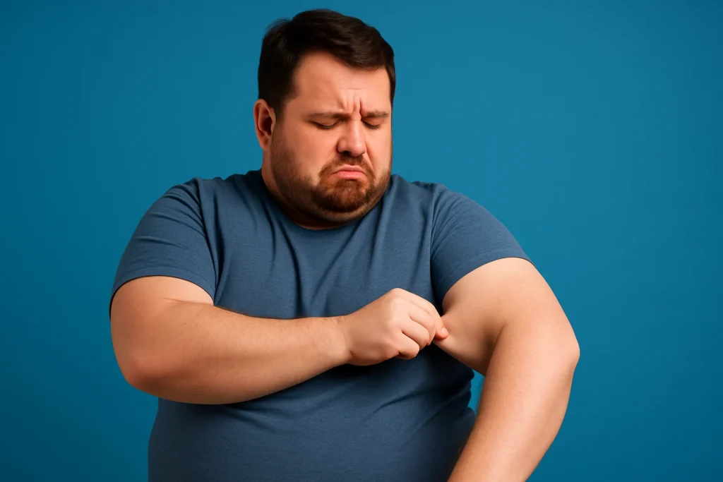 a man with arm fat