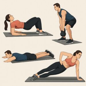 a man and women doing exercise