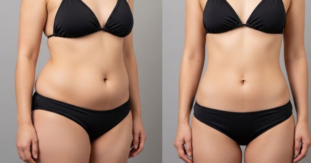 Tummy tuck mini before and after